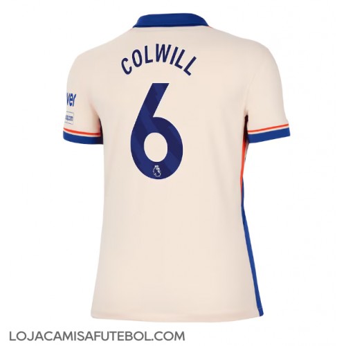 Camisa de Futebol Chelsea Levi Colwill #6 Equipamento Secundário Mulheres 2024-25 Manga Curta